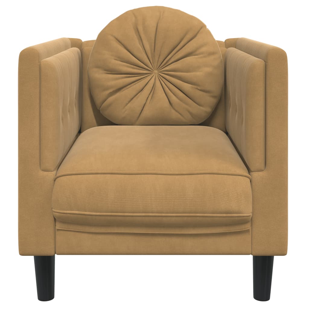 vidaXL Sofa Chair with Cushion Brown Faux Suede Leather