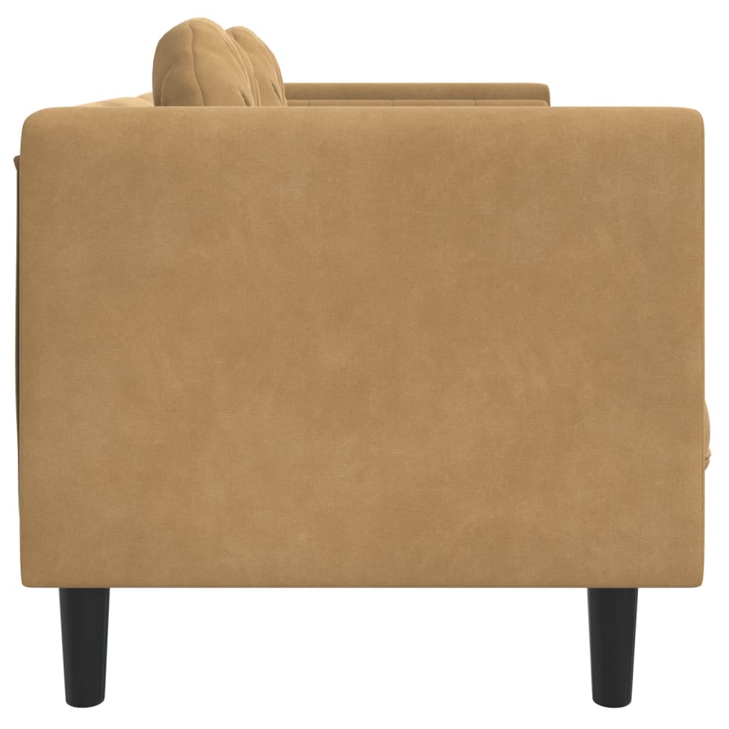 vidaXL Sofa with Cushions 2-Seater Brown Faux Suede Leather