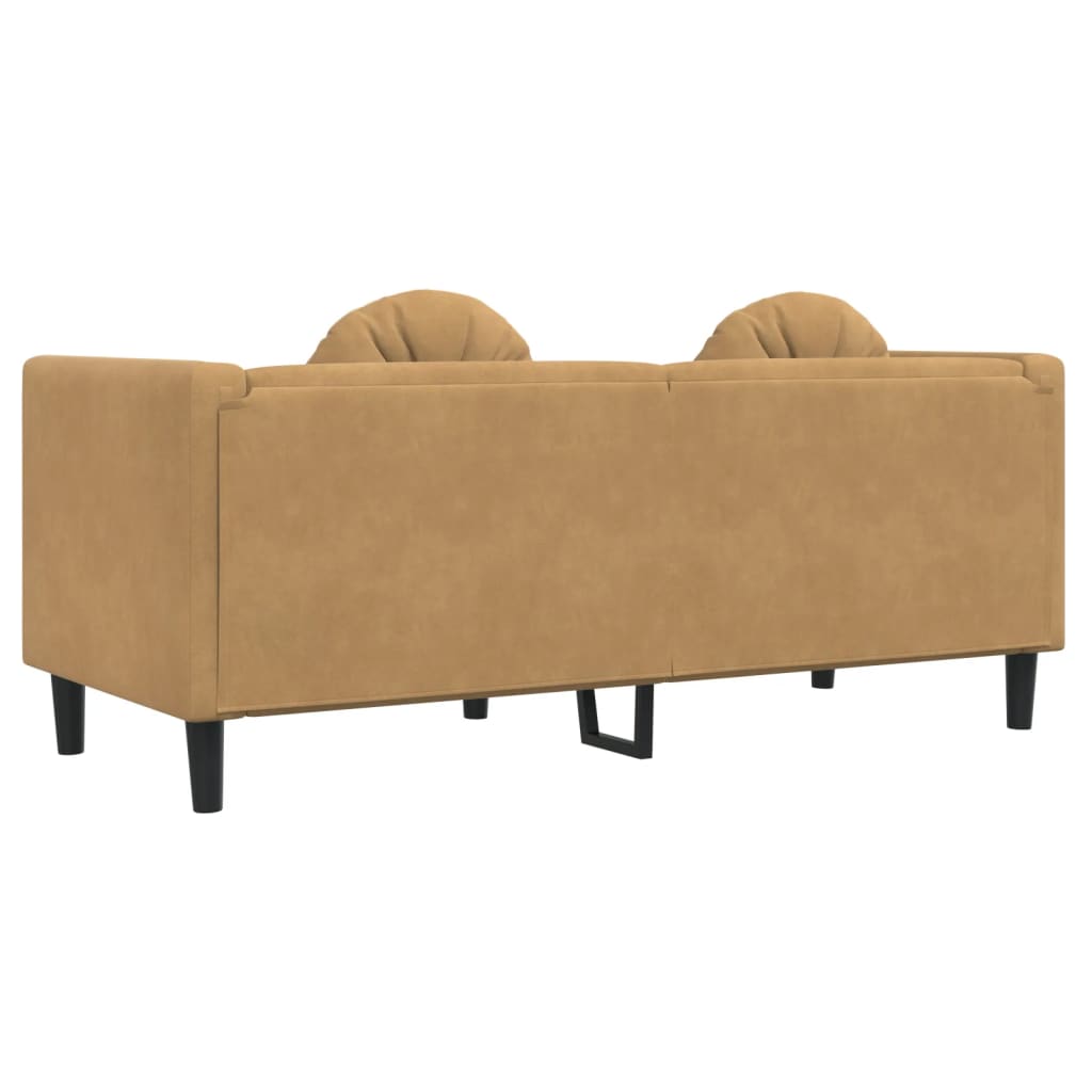 vidaXL Sofa with Cushions 2-Seater Brown Faux Suede Leather