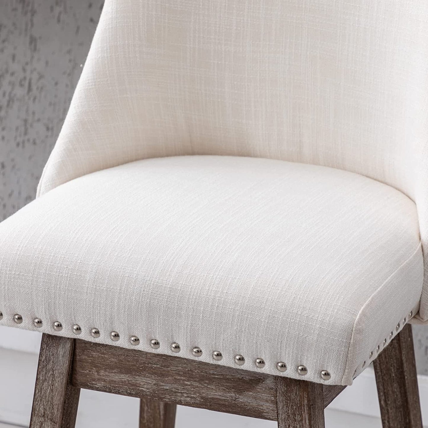 Swivel Upholstered Bar Stool With Back Wood Legs Set Of 4