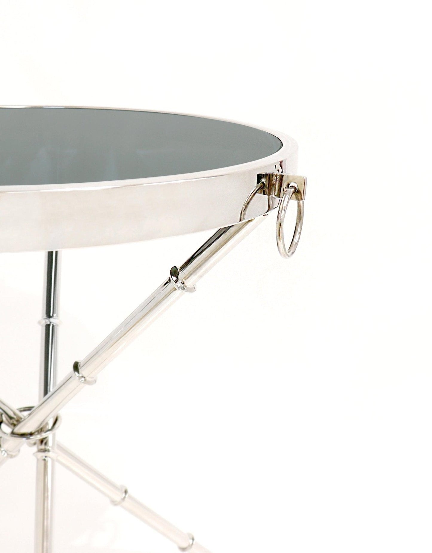 Canvello Steel & Glass Side Table - Silver