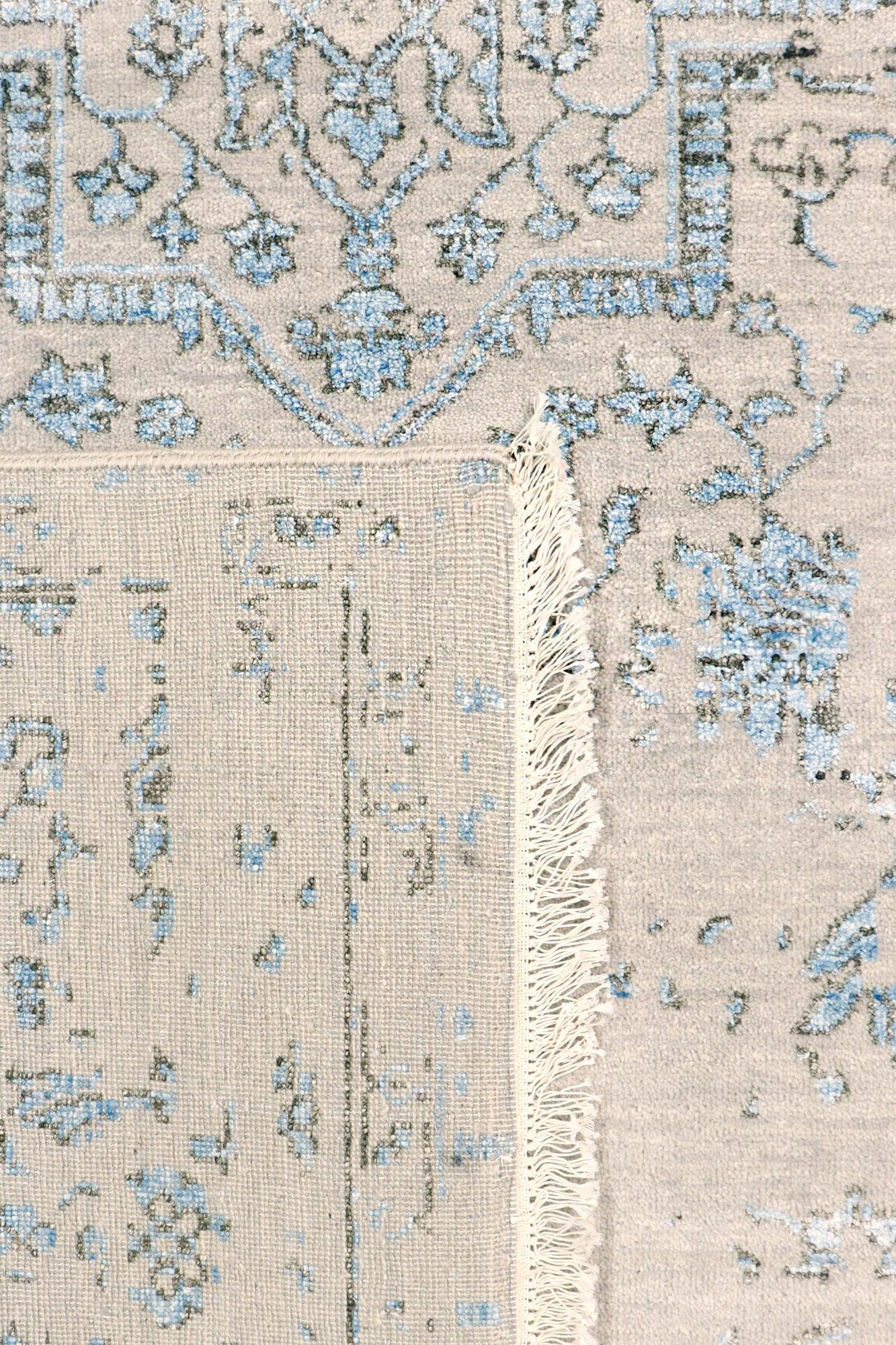 Canvello Transitional Hand Knotted Bsilk & Wool Area Rug - 5'9" X 9'